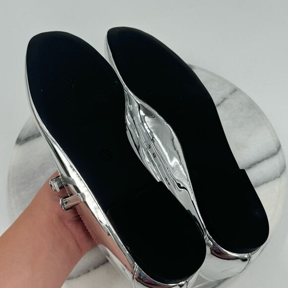 NWOB Steve Madden Silver Alisah Ballet Flats - Picture 4 of 8